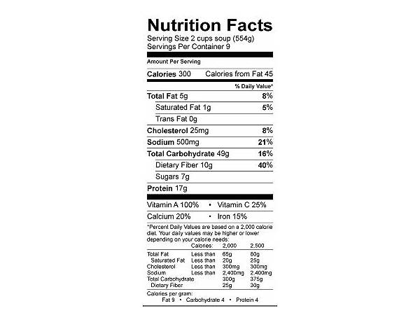 Beef barley soup nutrition facts