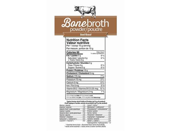 Beef bone broth stew nutrition facts