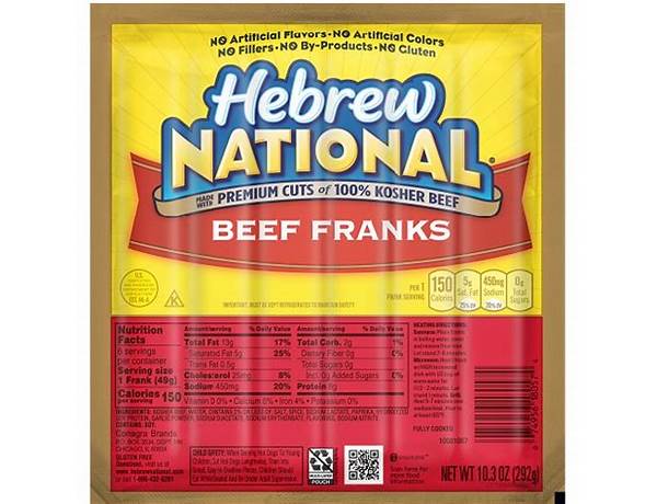 Beef granks ingredients