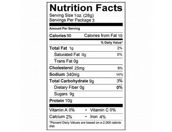 Beef jerky original nutrition facts