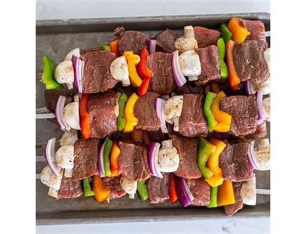 Beef shish kabobs with vegetables food facts