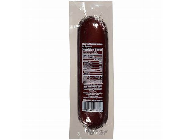 Beef summer sausage food facts