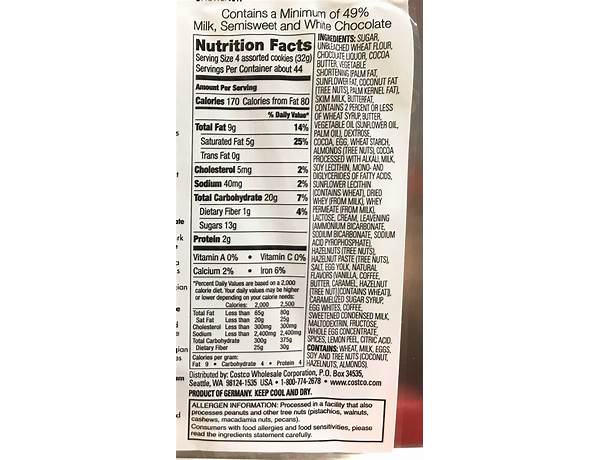 Belgian cookies nutrition facts