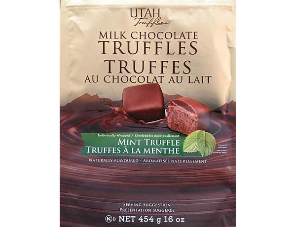 Belgian milk chocolate truffles (mint) food facts