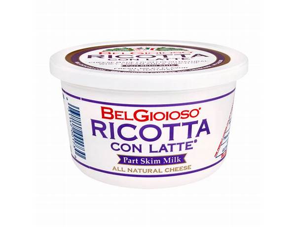 Belgioioso, ricotta con latte, part skim milk, cheese food facts