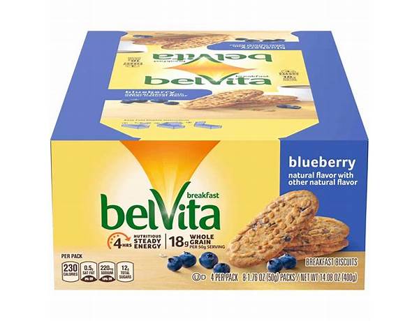 Belvita breakfast snack blueberry 1x1.76 oz food facts