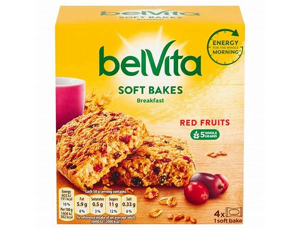 Belvita breakfast soft bakes, red berries food facts