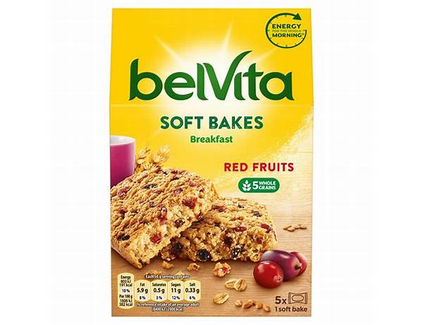 Belvita breakfast soft bakes, red berries nutrition facts