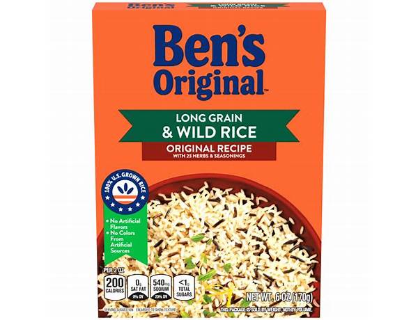 Ben’s original ready rice long grain and wild ingredients