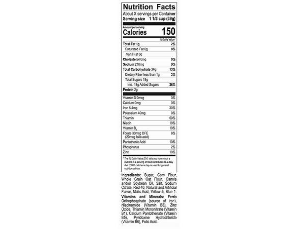 Berry bunch crunch nutrition facts