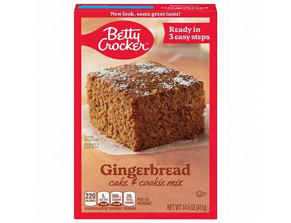 Betty crocker gingerbread cake and cookie mix food facts