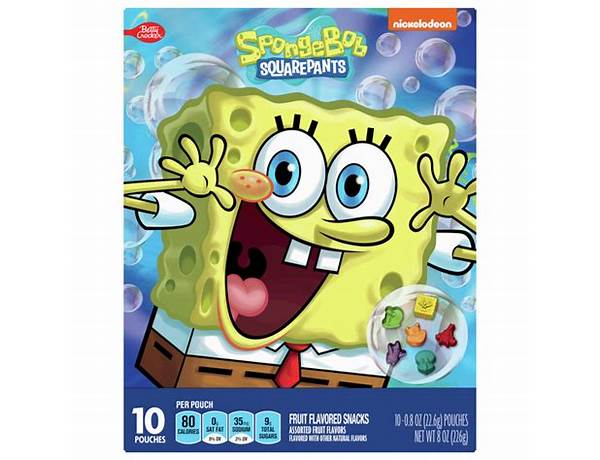 Betty crocker spongebob fruit flavored snacks 10 count food facts