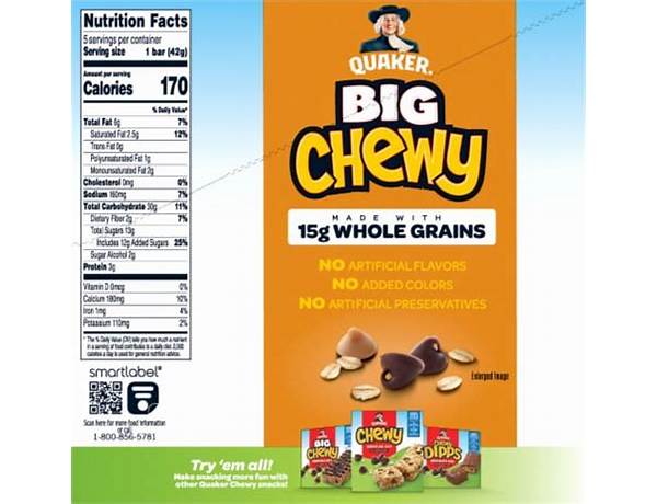 Big chewy chocolate chip nutrition facts