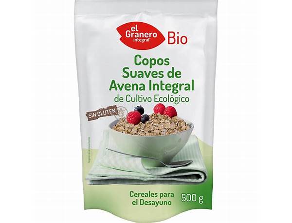 Bio copos de avena suave integral ecológicos food facts