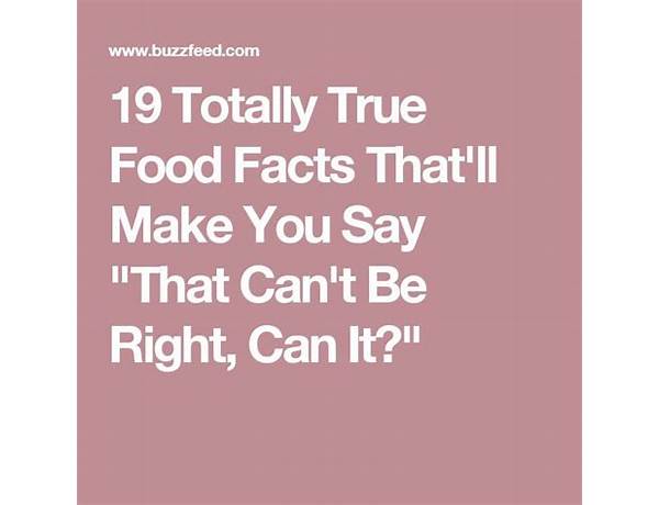 Bio true food facts