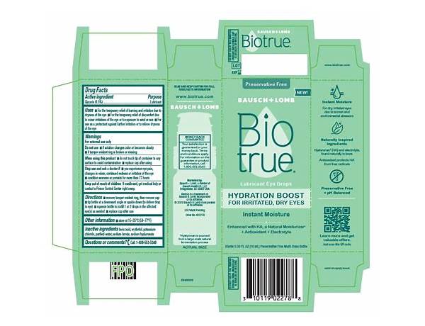 Bio true nutrition facts