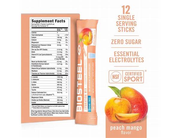 Biosteel peach mango food facts