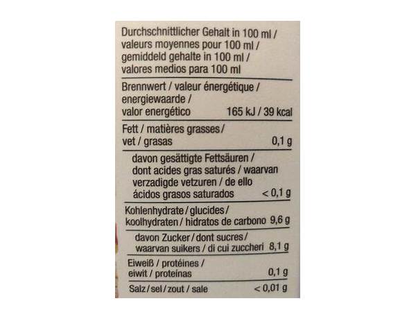 Birnensaft nutrition facts