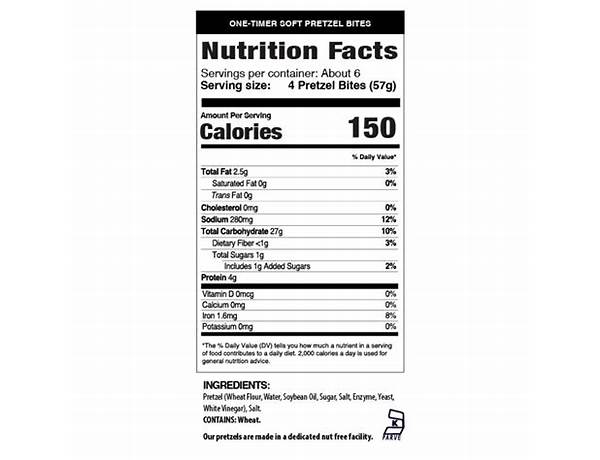 Bistro pretzel bites nutrition facts