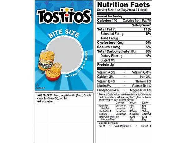 Bite size rounds tortilla chips nutrition facts