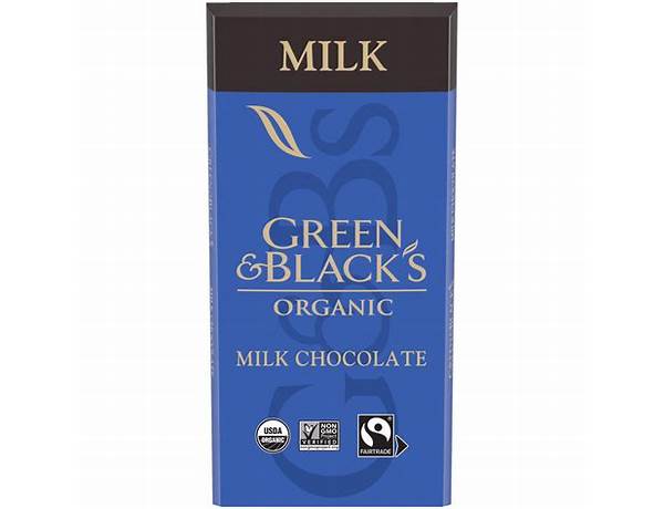 Black's organic cooking milk chocolate bar food facts