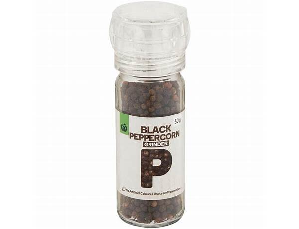 Black pepper grinder nutrition facts