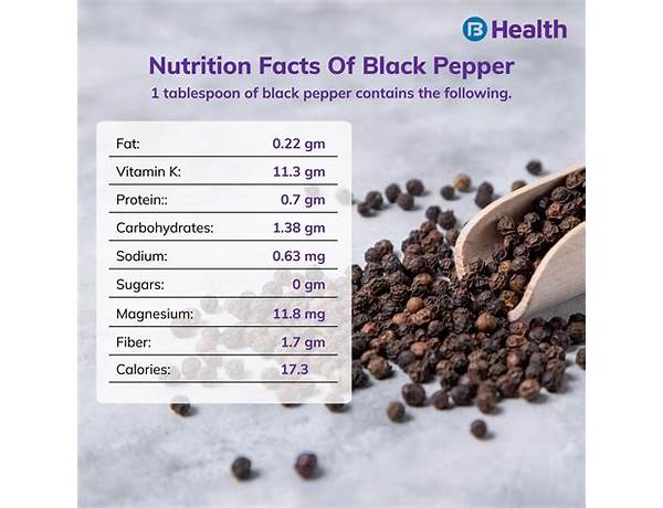 Black peppercorns nutrition facts