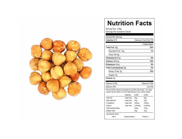 Blanched hazelnuts food facts