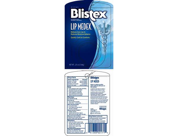 Blistex lip medex - nutrition facts