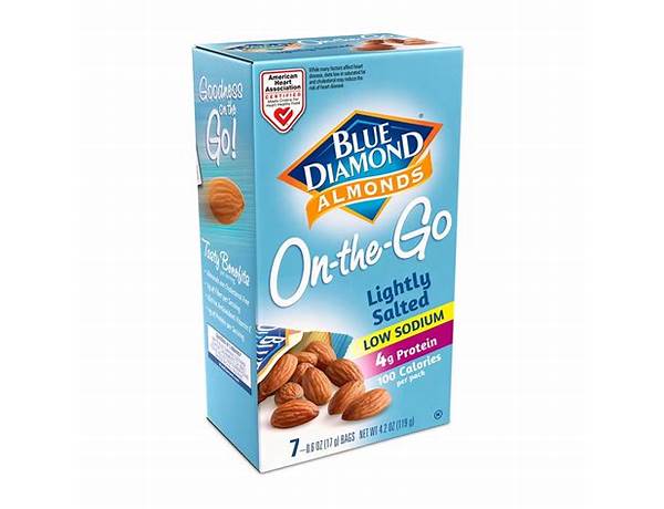 Blue diamond almonds on-the-go lightly salted food facts