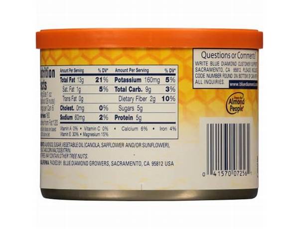 Blue diamond honey roasted almonds nutrition facts