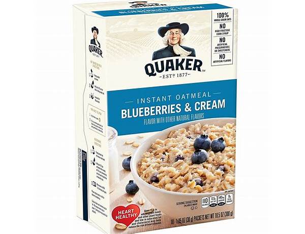 Blueberry and cream oatmeal food facts