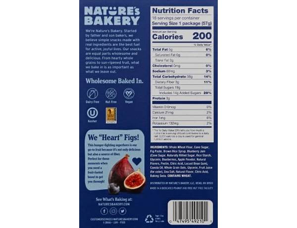 Blueberry fig bars nutrition facts