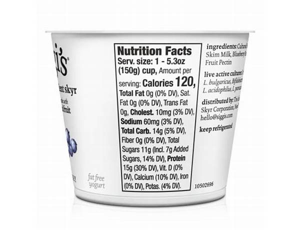 Blueberry skyr nutrition facts