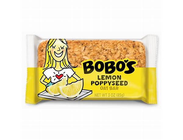 Bobo's lemon poppyseed oat bar food facts