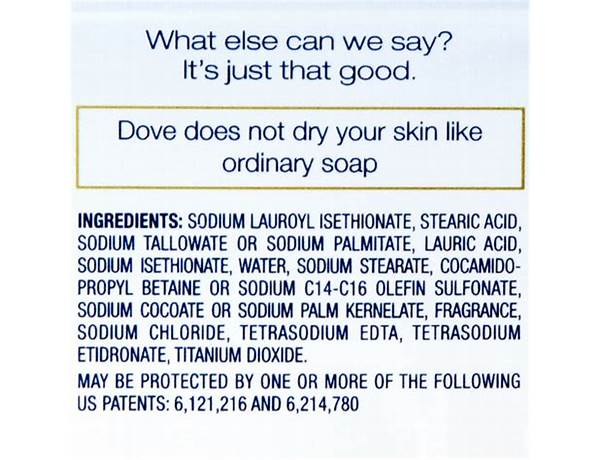 Body soap nutrition facts