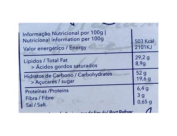 Bolo mel-de-cana nutrition facts