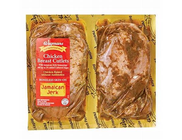 Boneless skin-on chicken breast cutlets jamacian jerk style ingredients