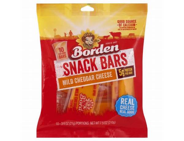 Borden snack bars mild cheddar food facts