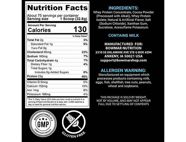 Bowmarnutrion nutrition facts