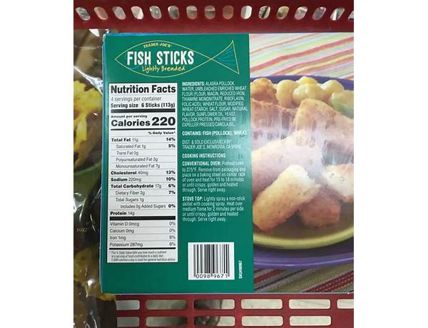 Breaded fish sticks food facts