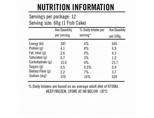 Breading fish case nutrition facts