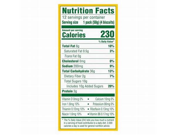Breakfast biscuits golden oats 6 packs nutrition facts