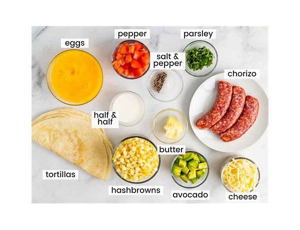 Breakfast burritos ingredients