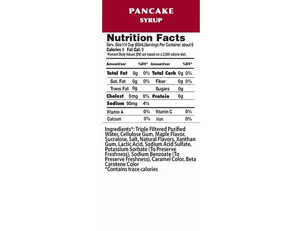 Breakfast syrup nutrition facts