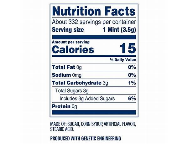 Breath savers nutrition facts