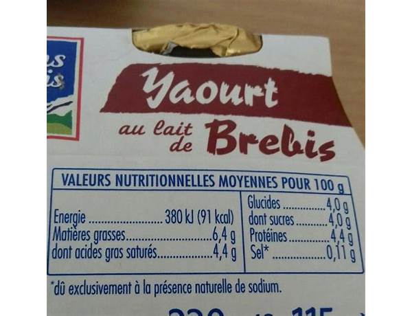 Brebis frais nutrition facts