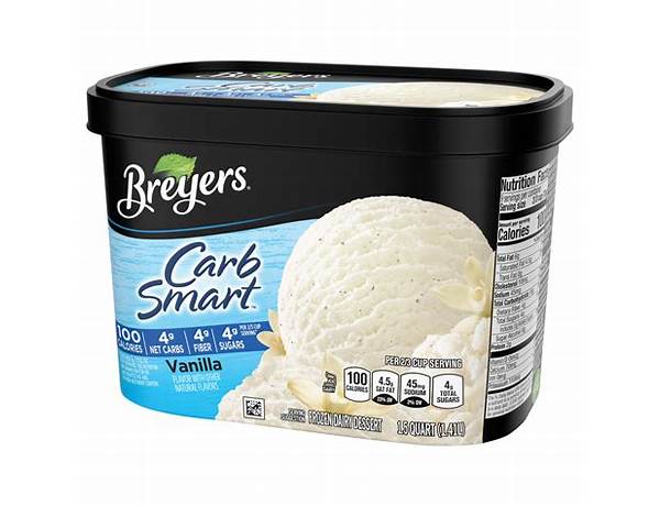 Breyers, carb smart, frozen dairy dessert, vanilla food facts