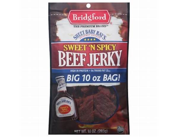 Bridgford, sweet 'n spicy beef jerky food facts