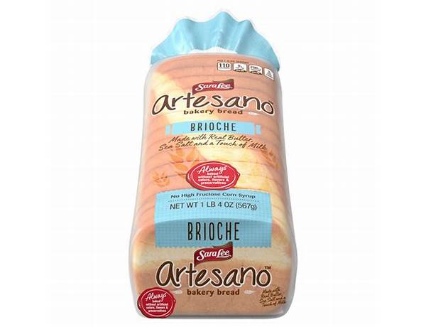 Brioche style artesano bakery bread food facts